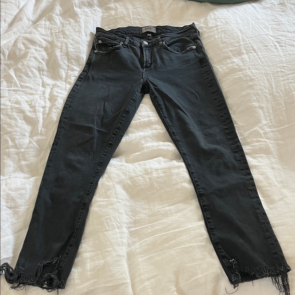 Agolde Women's Black Straight Leg Jeans